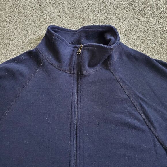 Ibex sweater Mens Large Blue Pullover Merino Wool 1/4 Zip Outdoor Hiking - Picture 4 of 12